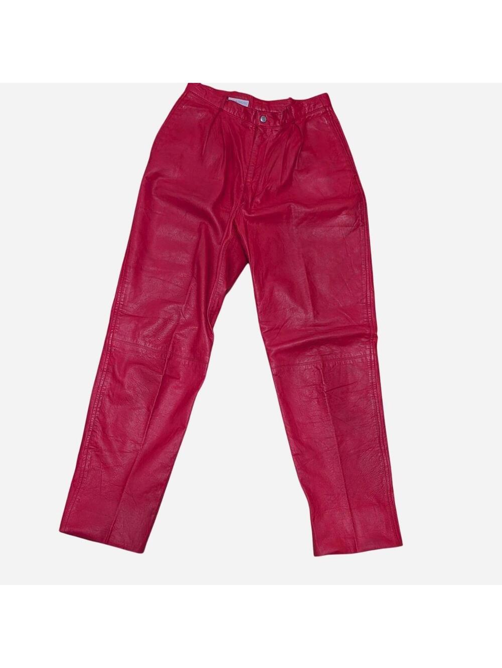 80s/90s  Cherry Red Pleather Hot Pants – Lynn Bowling New York – Size Small